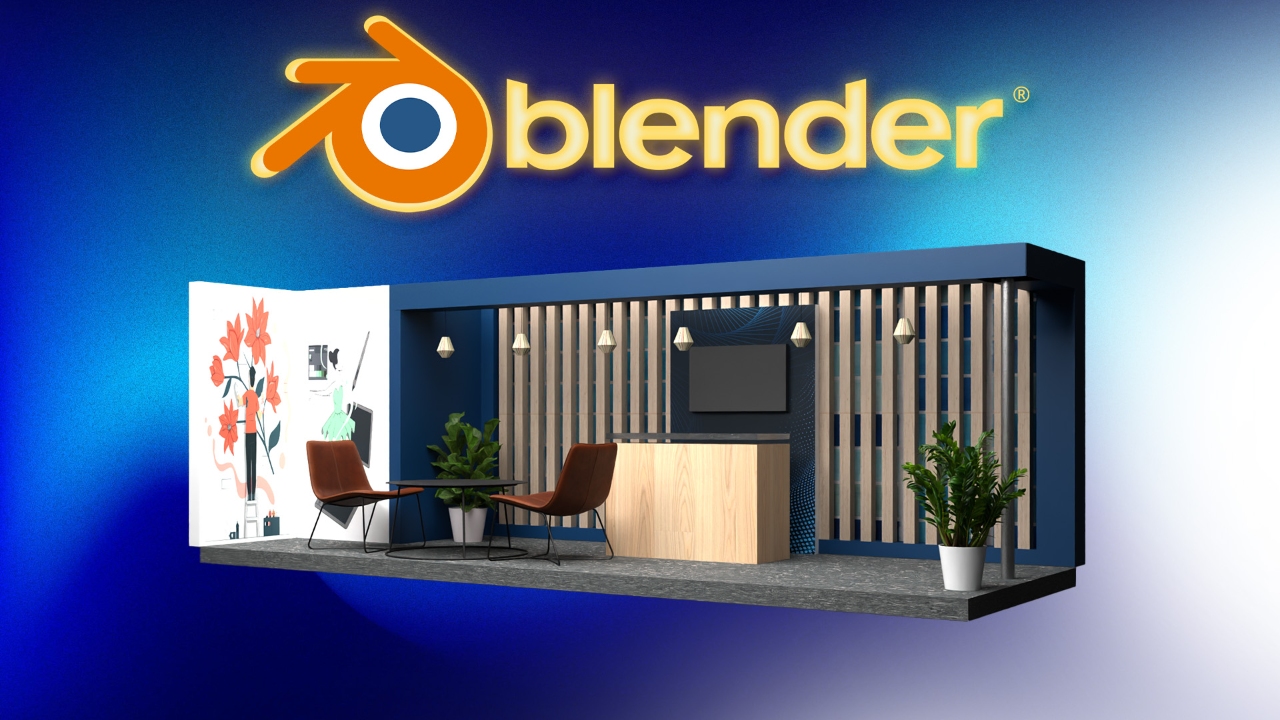 Blender 3D Exhibition Booth Design: Create Real-World Event
