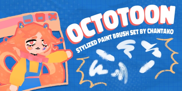 Octotoon - Stylized Paint Brush Set By Chantako