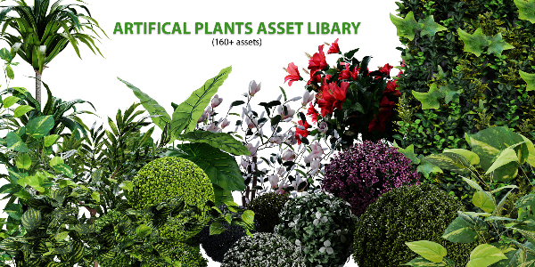 Artifical Plants Package Asset Libary Allinone (160+ Assets)