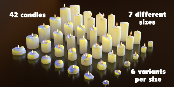 Realistic candles (Models pack)