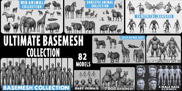 Ultimate Basemesh Collection (82 Models )
