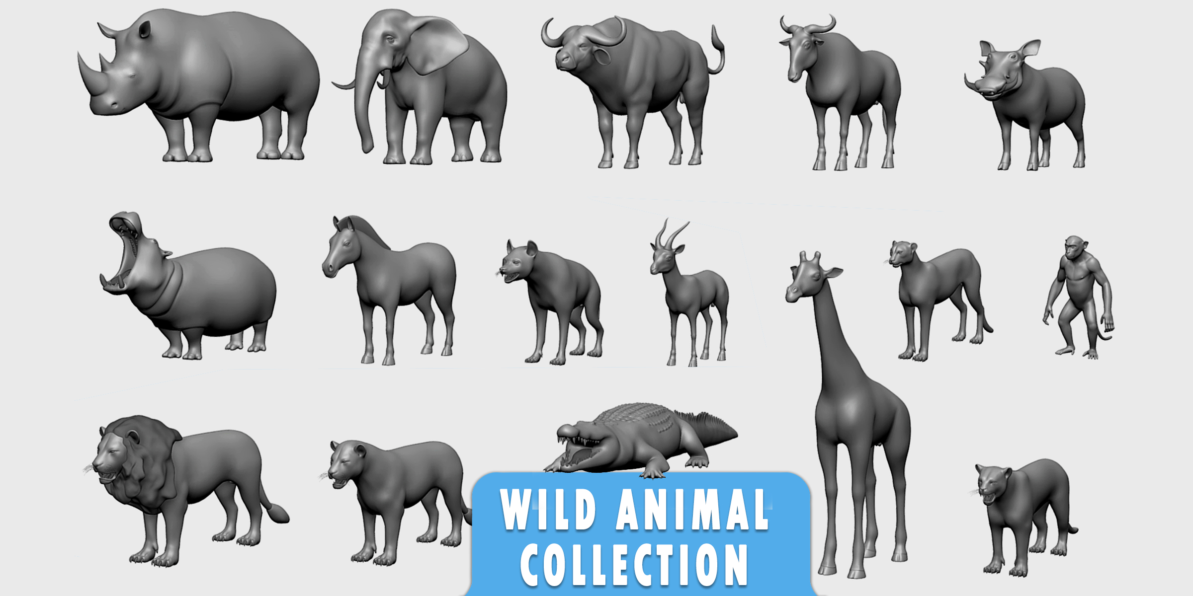 🌸 16 Wild Animals Collection