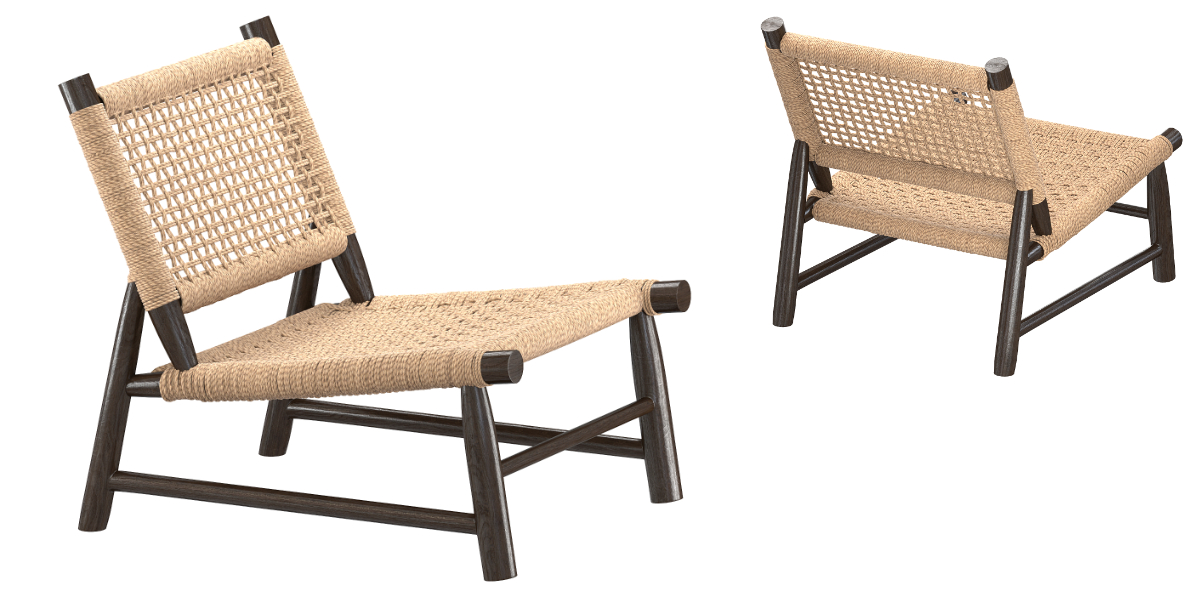 Coastal Roped One Seater Chair Natural