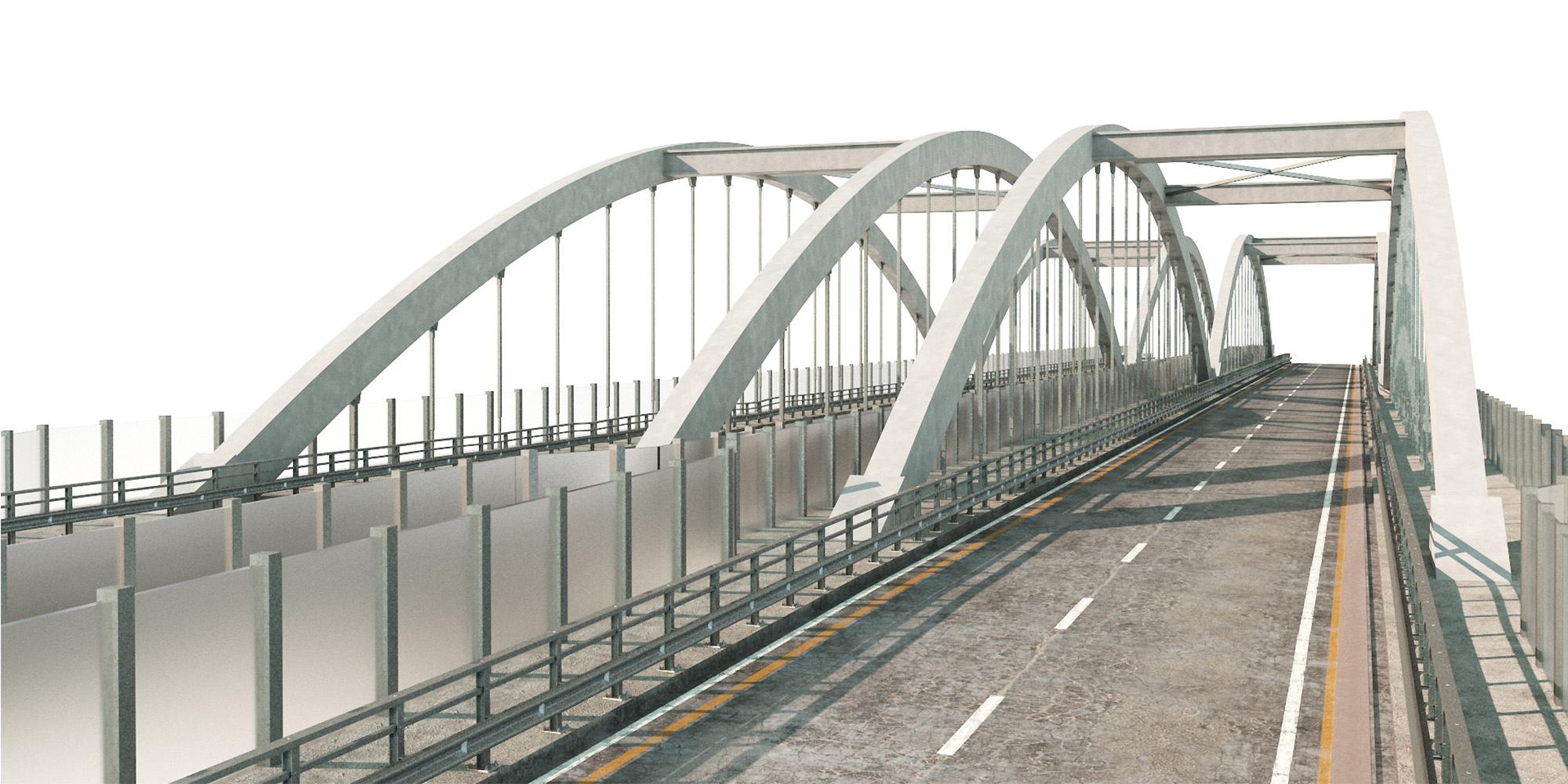  through arch bridge with a two-lane road