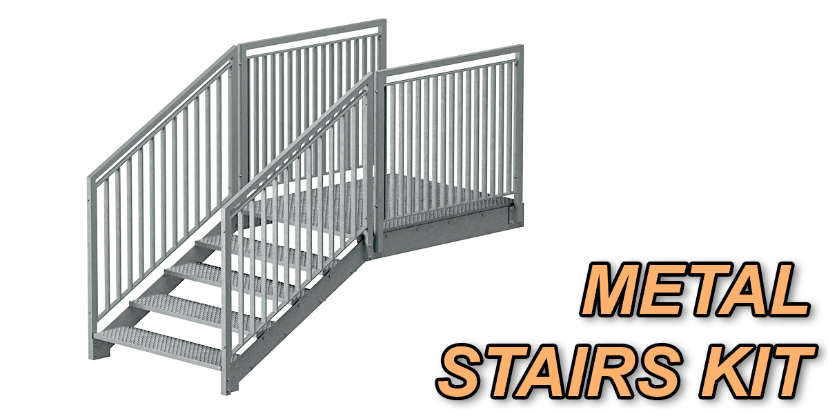 Section of metal stairs 04