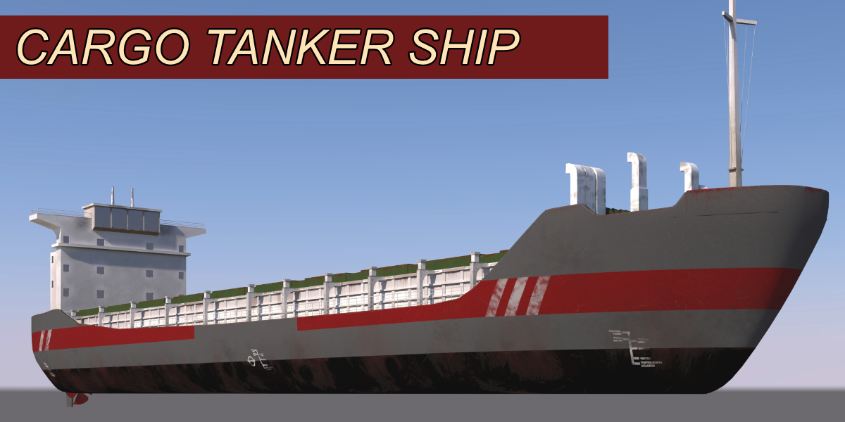 Cargo tanker ship Low-poly ap