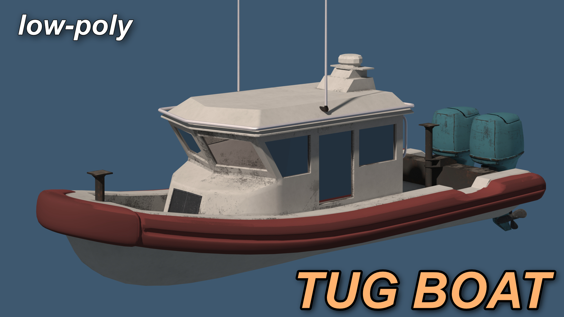 Tug Ship tugboat low poly Low-poly ap