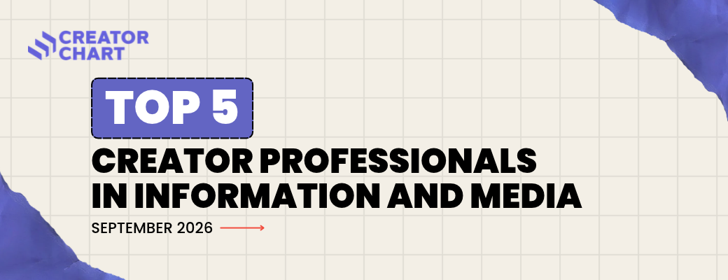 CREATOR CHART’S TOP 5 CREATOR PROFESSIONALS IN INFORMATION AND MEDIA | SEPTEMBER 2026