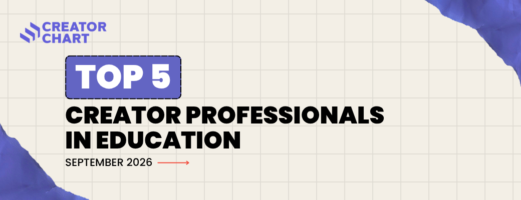 CREATOR CHART’S TOP 5 CREATOR PROFESSIONALS IN EDUCATION | SEPTEMBER 2026