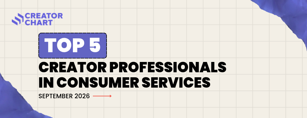 CREATOR CHART’S TOP 5 CREATOR PROFESSIONALS IN CONSUMER SERVICES | SEPTEMBER 2026