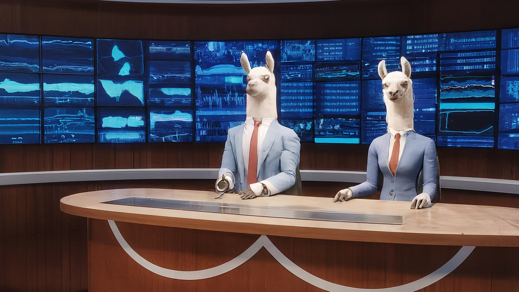 Due lama bianchi in stile cartoon con vestiti eleganti, Marco Alam (maschio, completo blu) e Kia Mala (femmina, vestito rosa). Marco indica con un dito verso l'alto con un'espressione analitica ma sorridente, mentre Kia guarda verso lo spettatore con un sorriso genuino e leggermente sorpresa. Lo sfondo è un grafico finanziario stilizzato con candele verdi e rosse e linee che salgono. I colori sono vivaci e contrastanti, con un'illuminazione che evidenzia i personaggi.