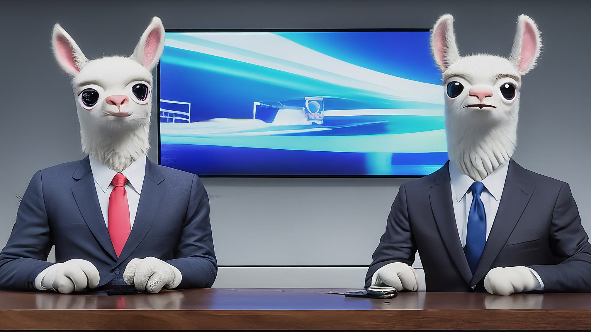 Due lama bianchi in stile cartoon con vestiti eleganti (uno maschio in completo blu, una femmina in vestito rosa), uno dei lama (Marco) ha un'espressione analitica e leggermente incuriosita, l'altra lama (Kia) ha un'espressione genuina e attenta. Nessun testo sull'immagine. Colori vivaci ma professionali che richiamano il logo del canale.