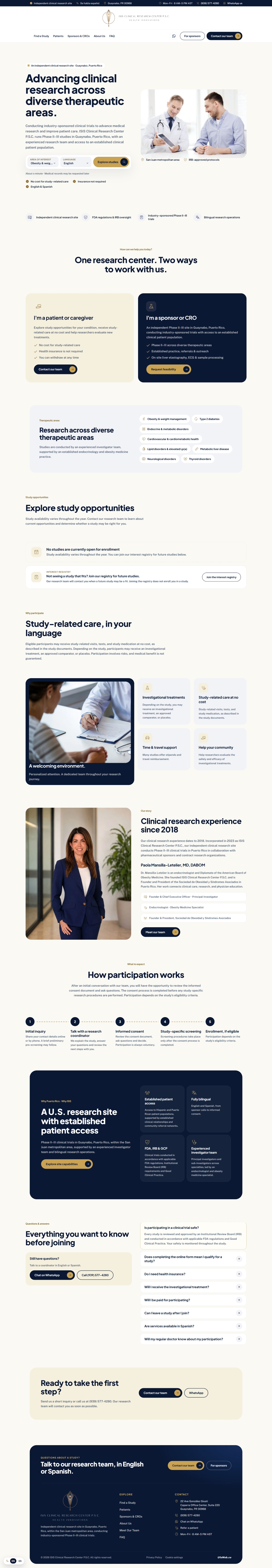 Página completa del sitio web de ISIS CLINICAL RESEARCH (isisclinicalresearch.com)