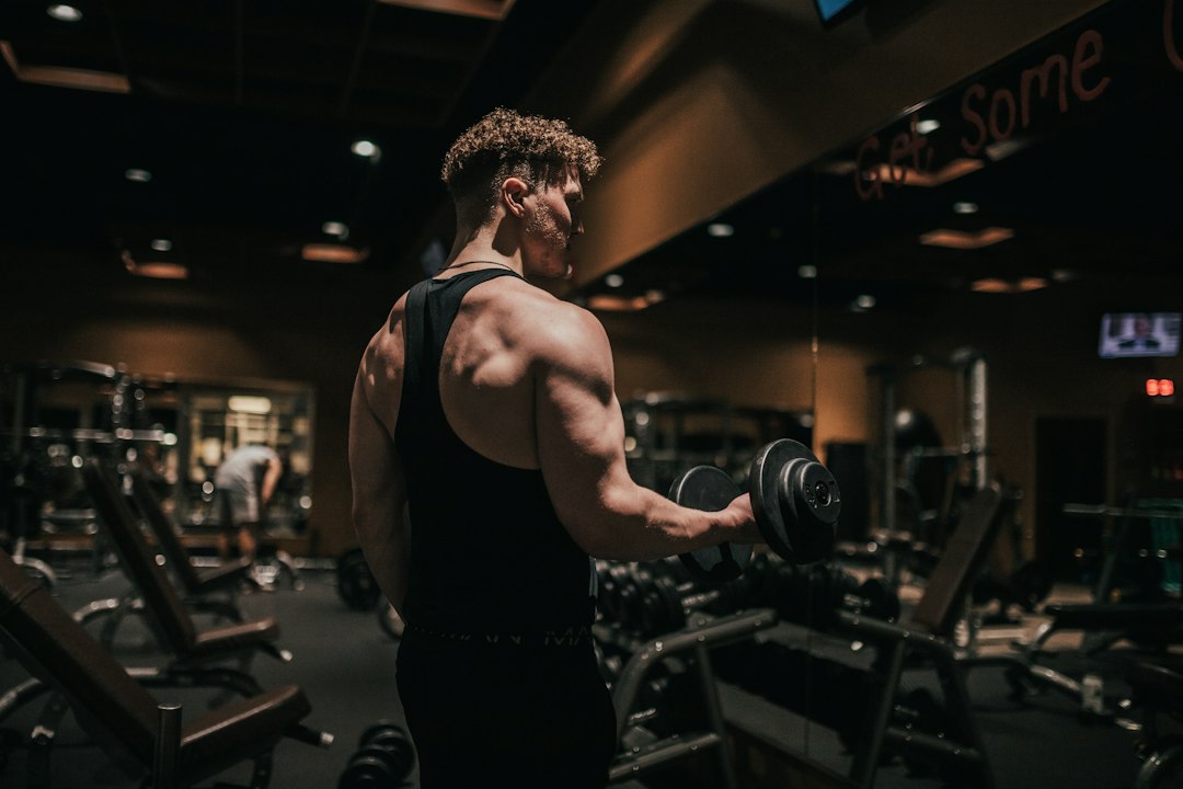 Athlete training intensely in a gym