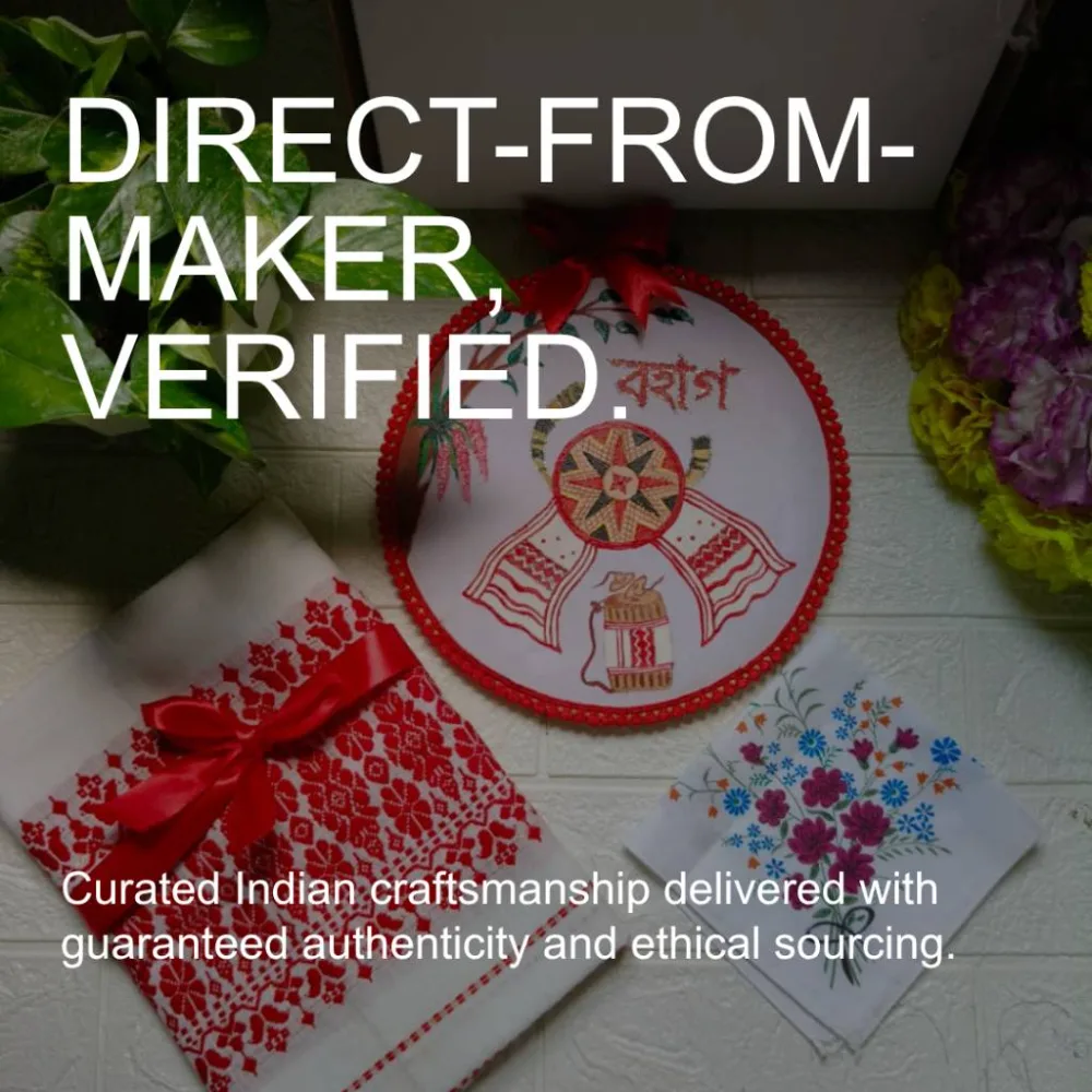 Bohag Bihu Heritage Gift Box | Hand-Embroidered Festive Hamper