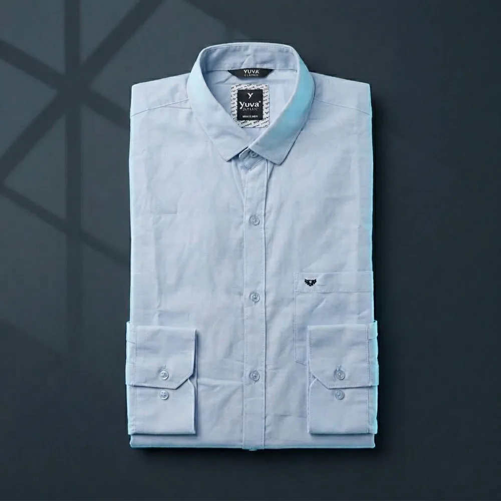 Tailored Fit Long-Sleeve Solid Casual Shirt