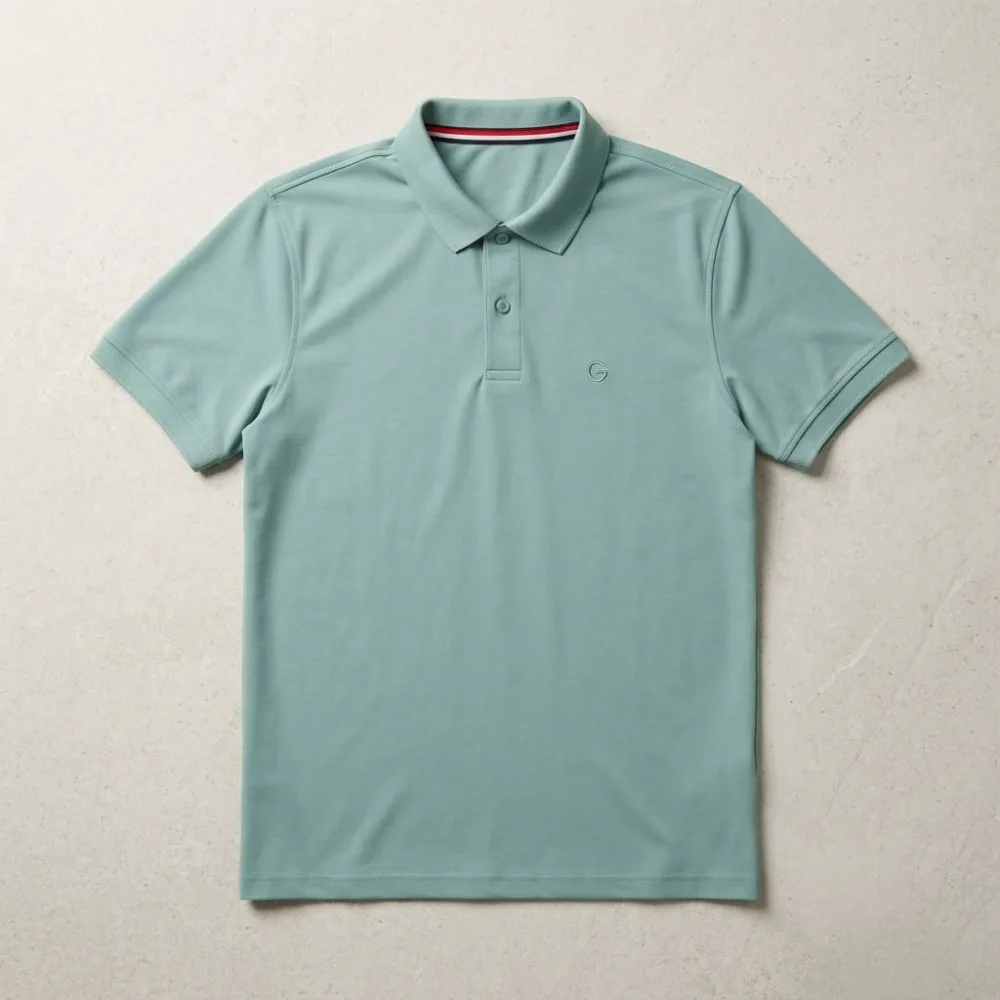 Men's Slim-Fit Piqué Polo Shirt - Sage Green