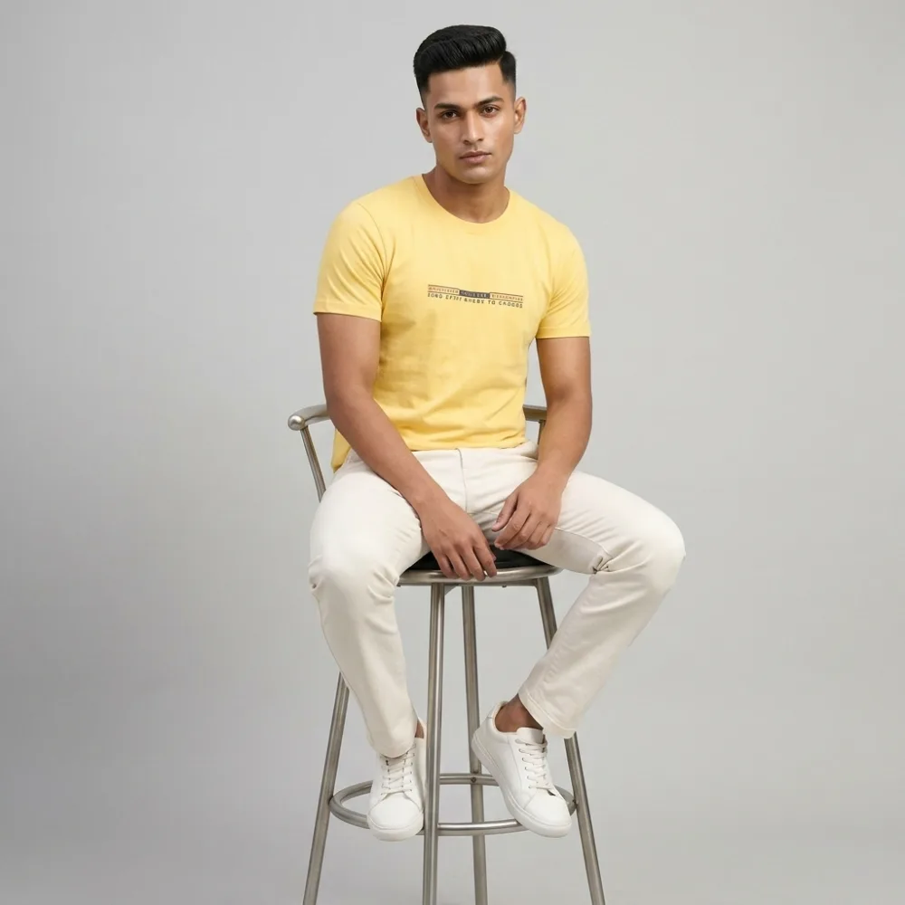 Cotton Round Neck Graphic Tee
