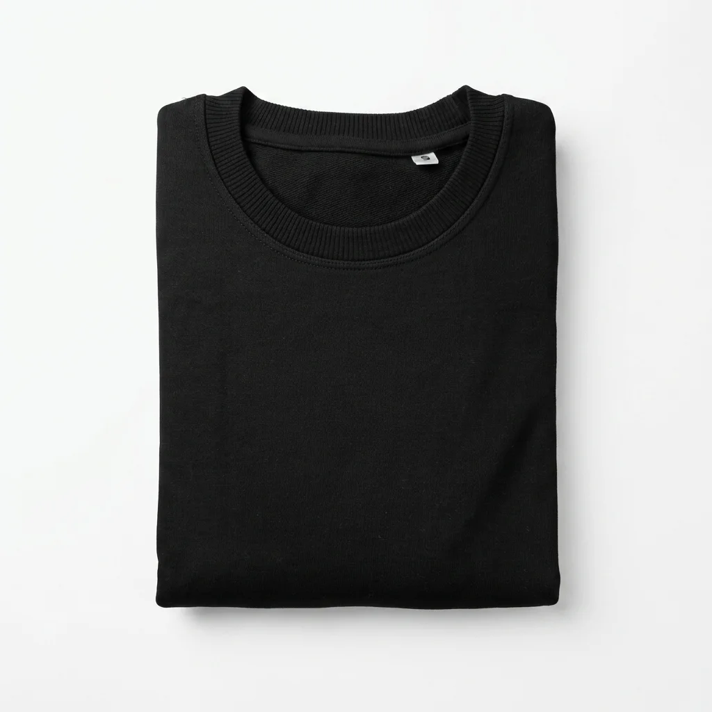Premium Terry Cotton Relaxed Fit Tee – Black