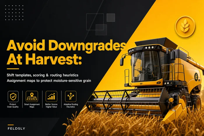Avoid downgrades at harvest: shift templates and assignment maps for moisture‑sensitive grain windows