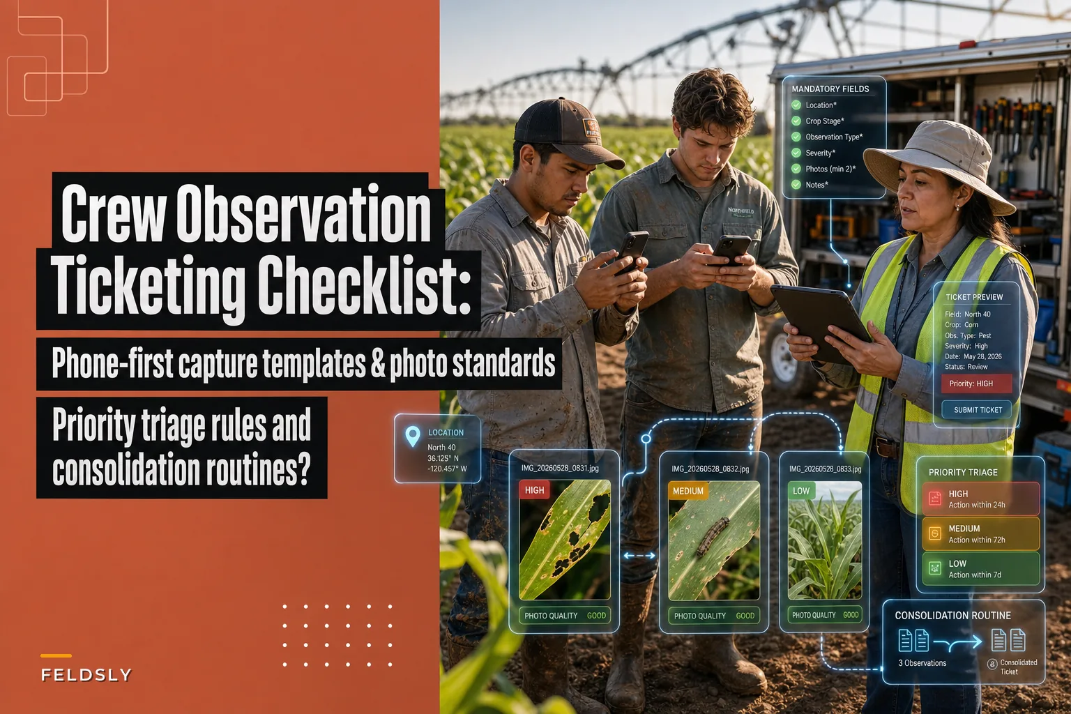 Crew observation ticketing checklist: phone‑first capture templates, photo standards and priority triage rules