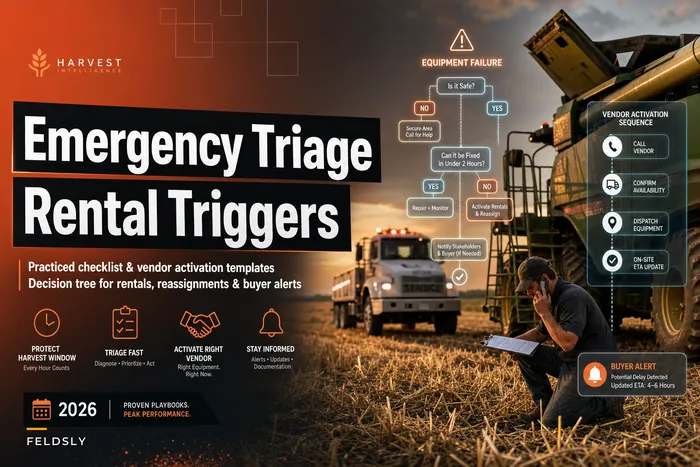 Emergency equipment‑failure playbook for critical windows: triage, rental triggers and vendor activation templates