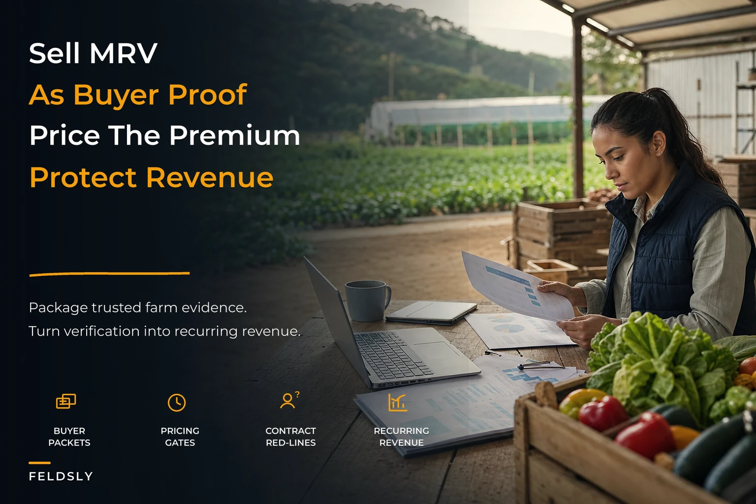 Turn farm MRV into buyer premiums and revenue