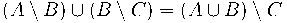 (A\setminus B)\cup (B\setminus C)=(A\cup B)\setminus C