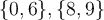 \{0,6\},\{8,9\}