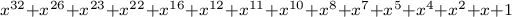  \scriptstyle x^{32} + x^{26}+ x^{23} + x^{22} + x^{16} + x^{12} + x^{11} + x^{10} + x^8 + x^7 + x^5 + x^4 + x^2 + x + 1 