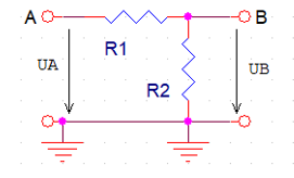 Divizor rezistiv cu doua rezistente