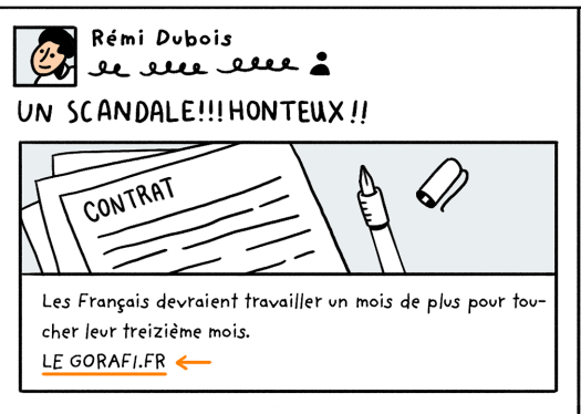 image annonçant que les français devront travailler 13 mois pour toucher celui ci 