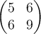 \begin{pmatrix} 5 & 6\\ 6 & 9 \end{pmatrix}