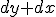  \fontsize{3} dy+dx 