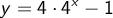 y=4\cdot 4^x-1