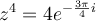 z^4=4e^{-\frac{3\pi}{4}i}