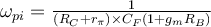 \omega_{pi} = \frac{1}{(R_C + r_{\pi})\times C_F(1 + g_m R_B)}