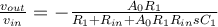 \frac{v_{out}}{v_{in}} =-\frac{A_0 R_1}{R_1+R_{in}+A_0R_1R_{in}sC_1}