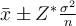 \bar{x}\pm Z^* \frac{\sigma^2}{n}