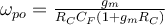 \omega_{po} = \frac{g_m}{R_C C_F(1+g_m R_C)}