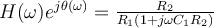 H(\omega)e^{j\theta(\omega)} = \frac{R_2}{R_1(1 + j\omega C_1R_2)}