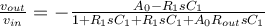 \frac{v_{out}}{v_{in}} =-\frac{A_0 - R_1 sC_1}{1+R_1sC_1 + R_1sC_1+A_0R_{out}sC_1}