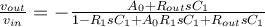 \frac{v_{out}}{v_{in}} =-\frac{A_0 + R_{out}sC_1}{1- R_1sC_1 + A_0R_1sC_1+R_{out}sC_1}