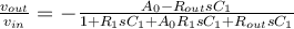 \frac{v_{out}}{v_{in}} =-\frac{A_0 - R_{out}sC_1}{1+R_1sC_1 + A_0R_1sC_1+R_{out}sC_1}