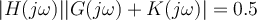 |H(j\omega)||G(j\omega) + K(j\omega)| = 0.5