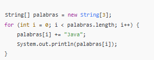 array de strings