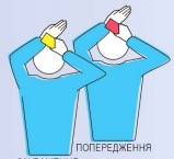 Який жест судді зображено на малюнку?