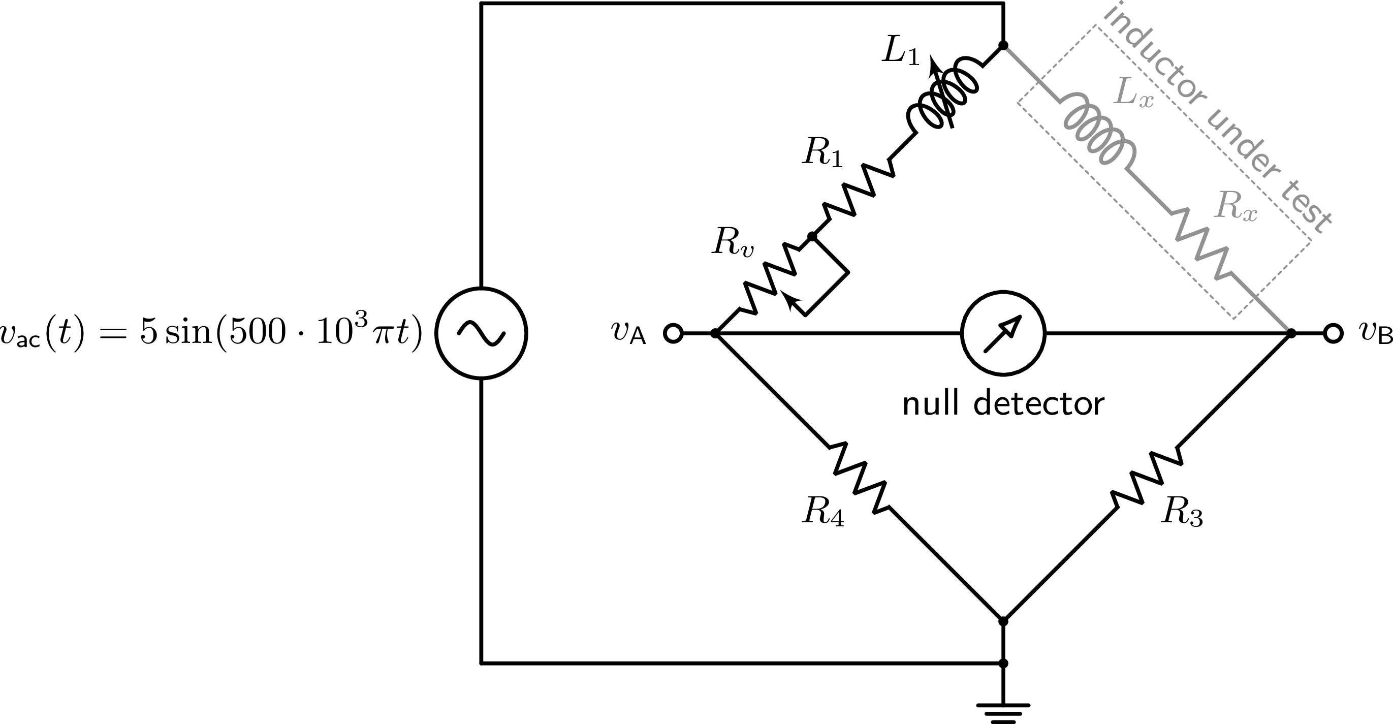 Maxwell inductance bridge circuit