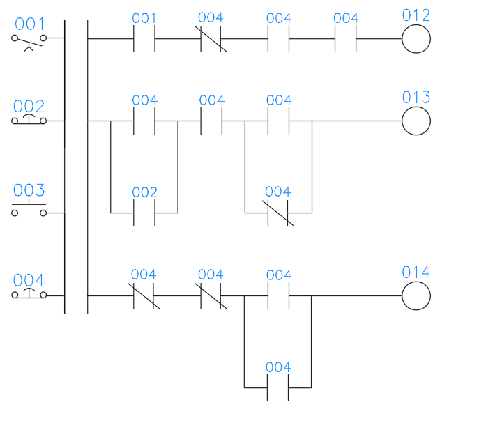 PLC Test question solving logic circuit