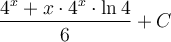 \displaystyle\frac{4^x+x\cdot 4^x\cdot \ln4}{6}+C
